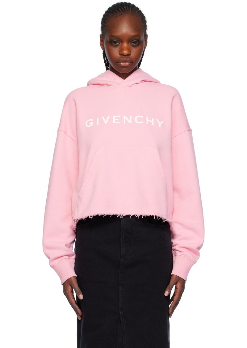 Givenchy Pink Cropped Hoodie