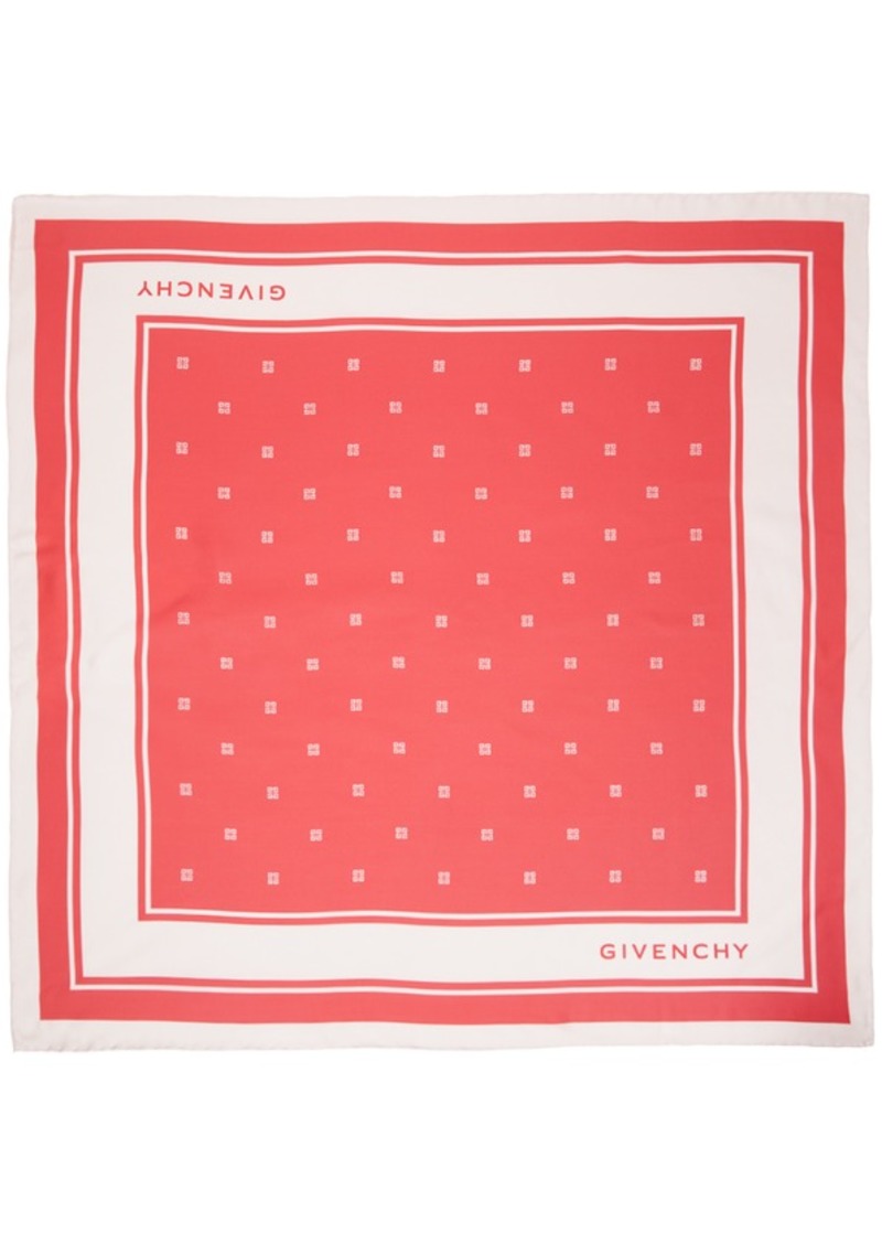 Givenchy Pink Plumetis Print Square Scarf