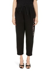 Givenchy Pleated Dégradé Logo Crop Joggers in Black at Nordstrom