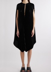 Givenchy Pleated Silk Blend Twill Cape Dress