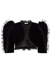 Givenchy Plissé ruffled velvet bolero jacket