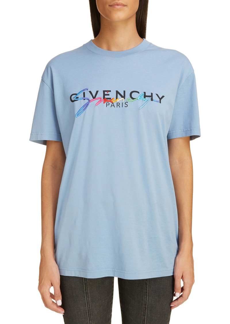 Appal Voldoen Herziening Givenchy Givenchy Rainbow Logo Oversize Short Sleeve Tee | Tops