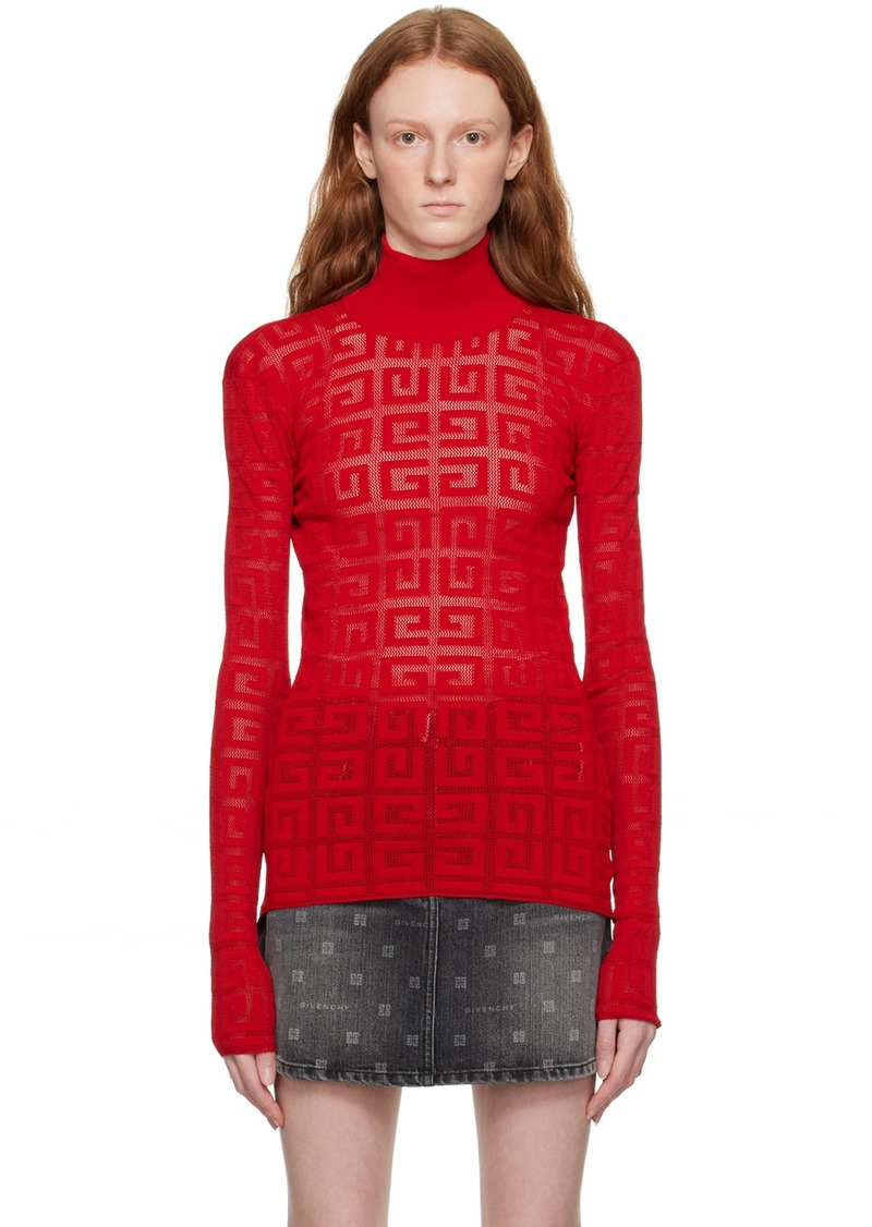Givenchy Red 4G Turtleneck