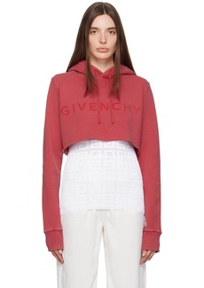 Givenchy Red Cropped Hoodie
