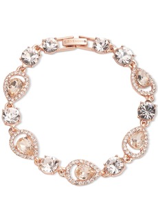 Givenchy Rose Gold-Tone Mixed Crystal Flex Bracelet - Dark Pink