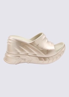 GIVENCHY DUSTY GOLD MARSHMALLOW WEDGES SANDALS