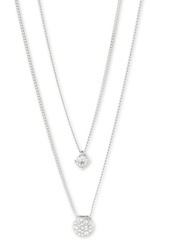 Givenchy Scattered Crystal Adjustable Two-Row Pendant Necklace, 16 + 3" extender