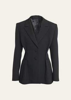 Givenchy Seamed Peplum Blazer with Side-Pleated Detail