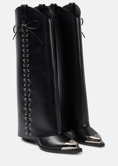Givenchy Shark Lock Cowboy leather knee-high boots