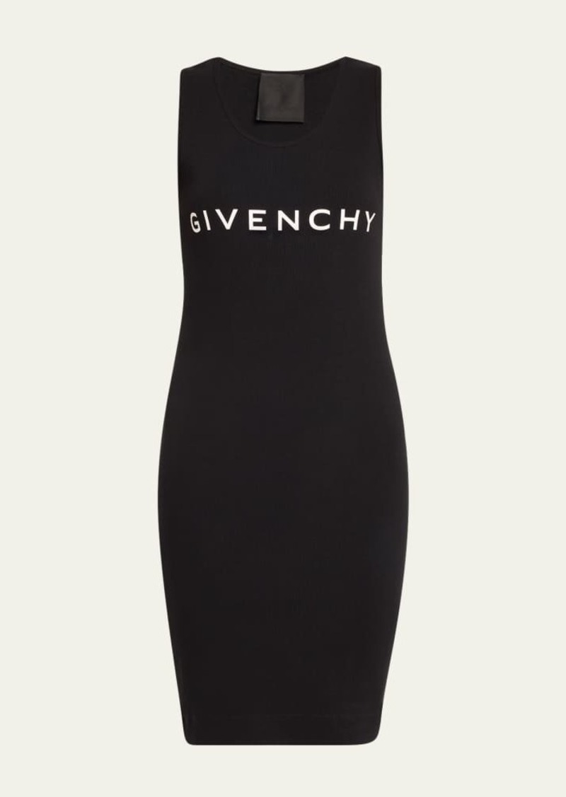 Givenchy Short Ribbed Logo Body-Con Tank Dress