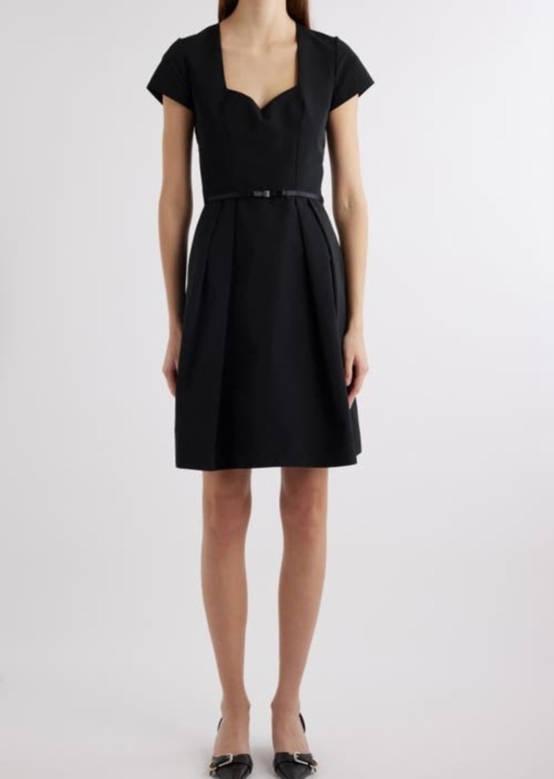 Givenchy Short Sleeve Belted Fit & Flare Dress