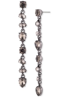 Givenchy Silk Crystal Stone Linear Earrings - JET