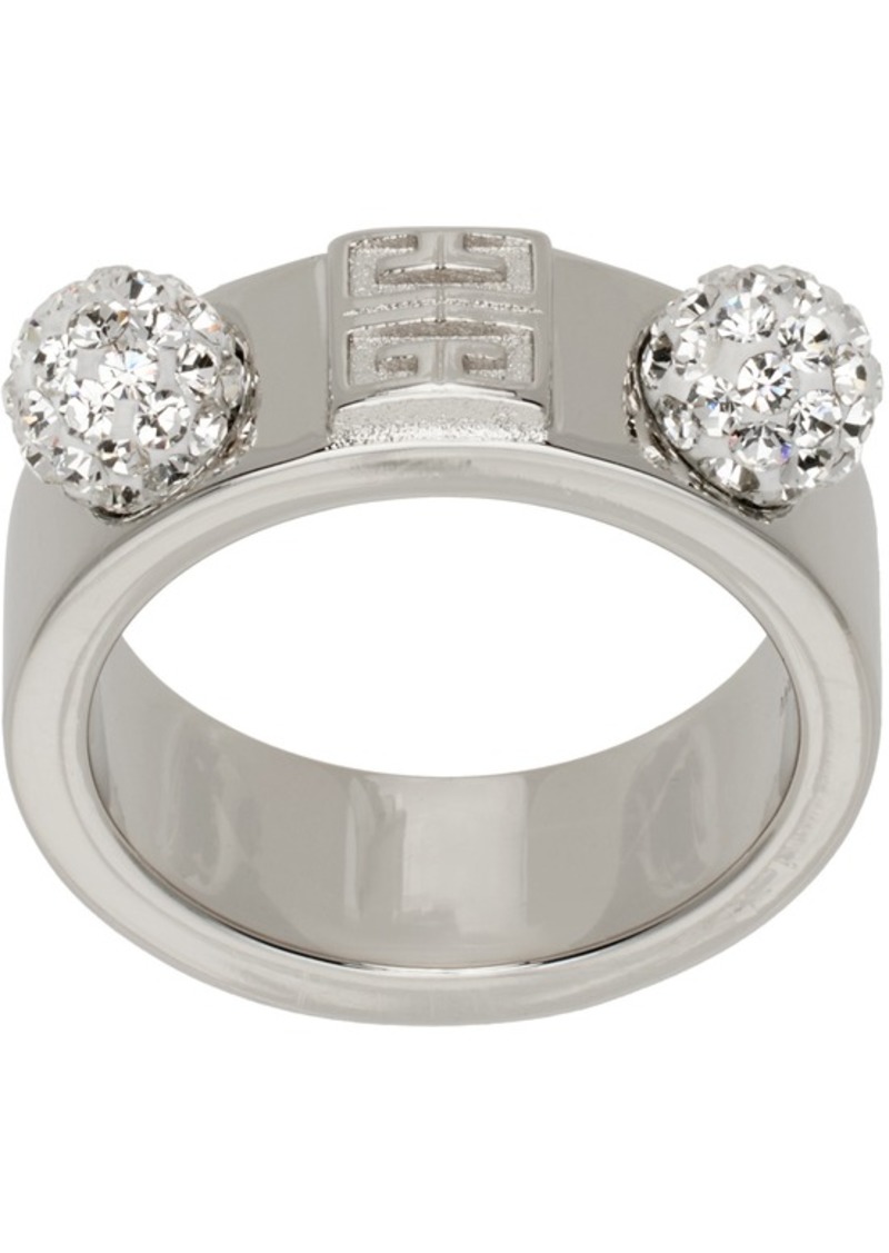 Givenchy Silver 4G Crystal Ring