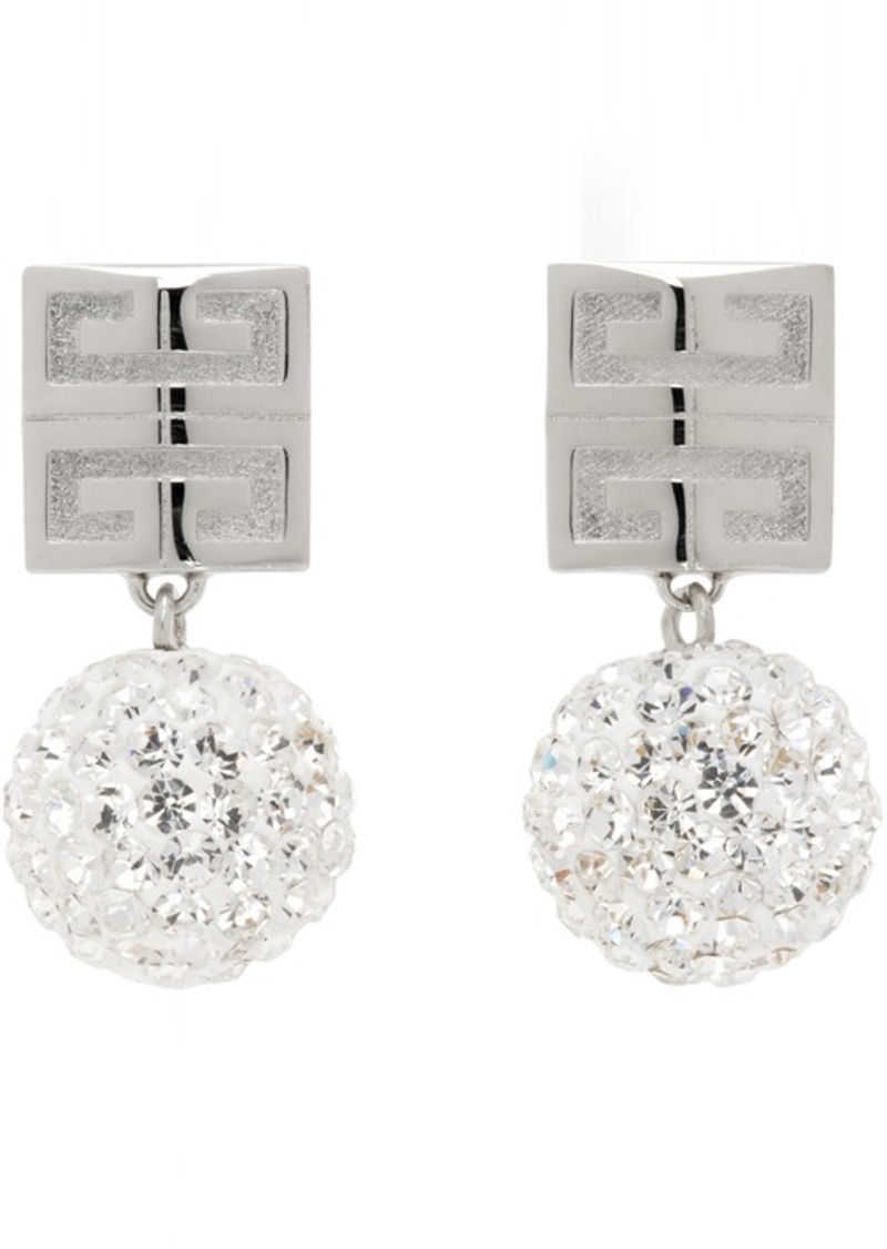 Givenchy Silver 4G Crystals Earrings