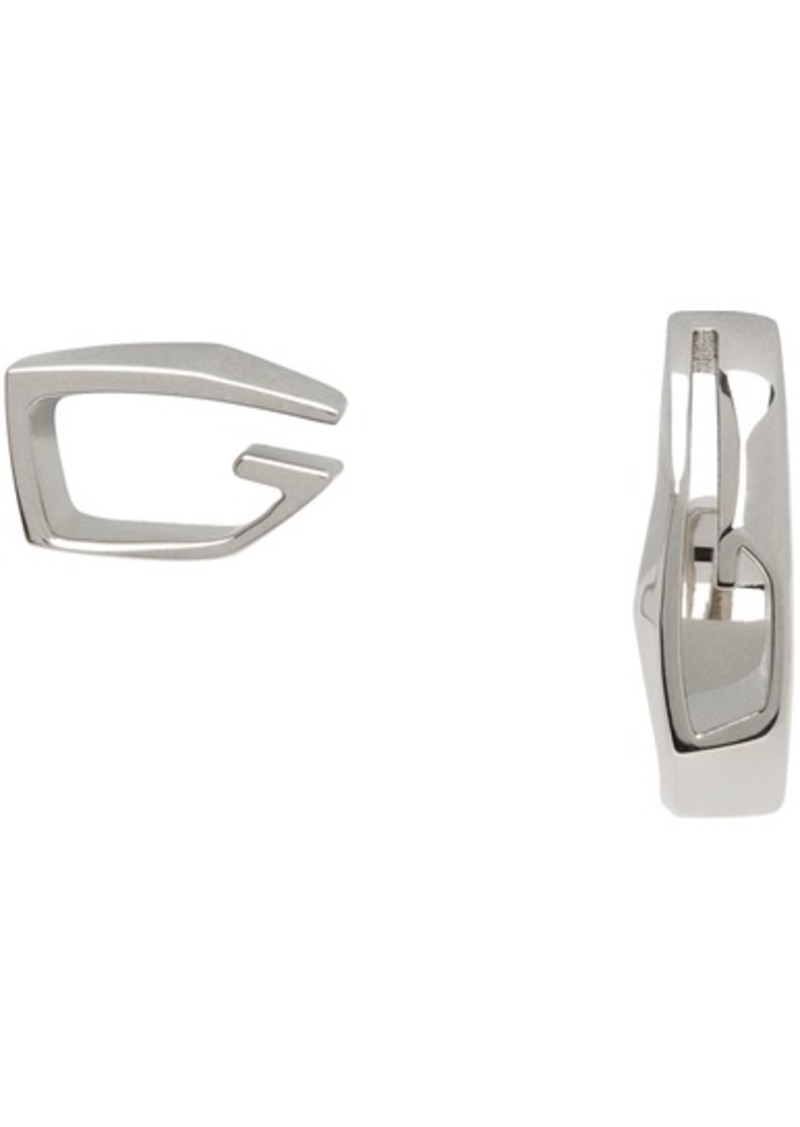 Givenchy Silver Giv Cut Asymmetrical Earrings