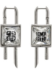 Givenchy Silver Mini Lock Crystal Earrings