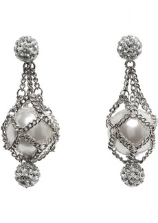 Givenchy Silver Pearling Crystal Earrings