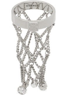 Givenchy Silver Pearling Crystal Ring