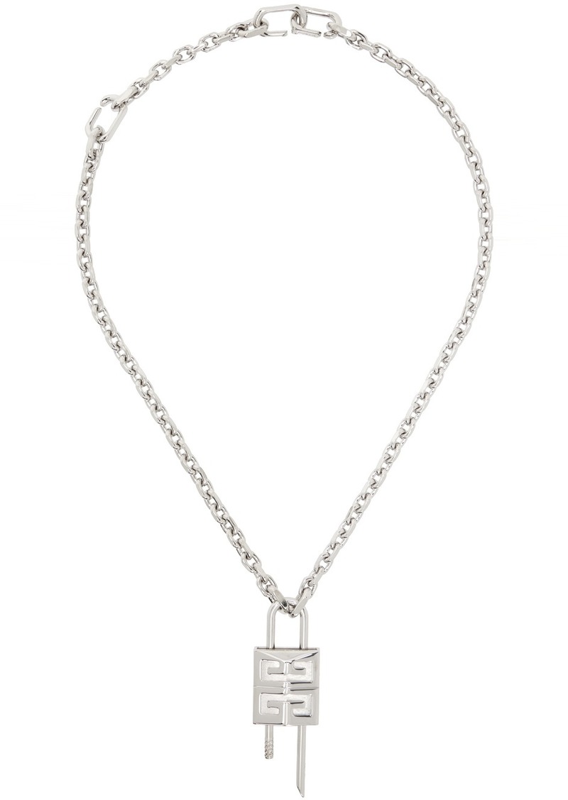 Givenchy Silver Small Lock Necklace