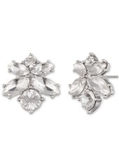 Givenchy Silver-Tone Crystal Cluster Button Earrings