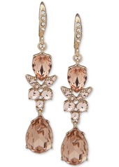 Givenchy Silver-Tone Crystal Double Drop Earrings