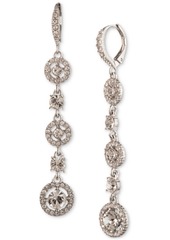 Givenchy Silver-Tone Crystal Linear Drop Earrings