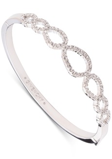 Givenchy Silver-Tone Crystal Open Link Bangle Bracelet - White