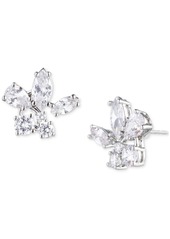 Givenchy Silver-Tone Mixed Cut Cubic Zirconia Stud Earrings - Crystal Wh