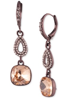 Givenchy Silver-Tone Stone & Crystal Cushion Drop Earrings - Dark Pink/Jet