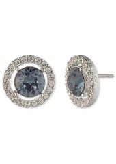 Givenchy Silver-Tone Stone & Crystal Halo Stud Earrings