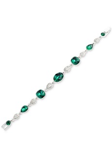 Givenchy Silver-Tone Stone & Crystal Teardrop Link Bracelet - Green