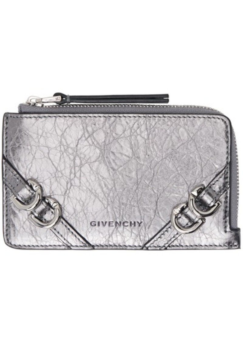 Givenchy Silver Voyou Zipped Wallet