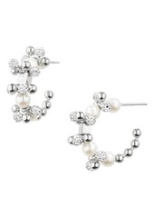Givenchy Small 4G Imitation Pearl & Crystal Hoop Earrings