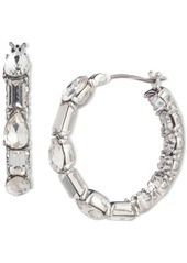 "Givenchy Small Baguette & Pear-Shape Crystal Hoop Earrings, 0.78"" - Gold"