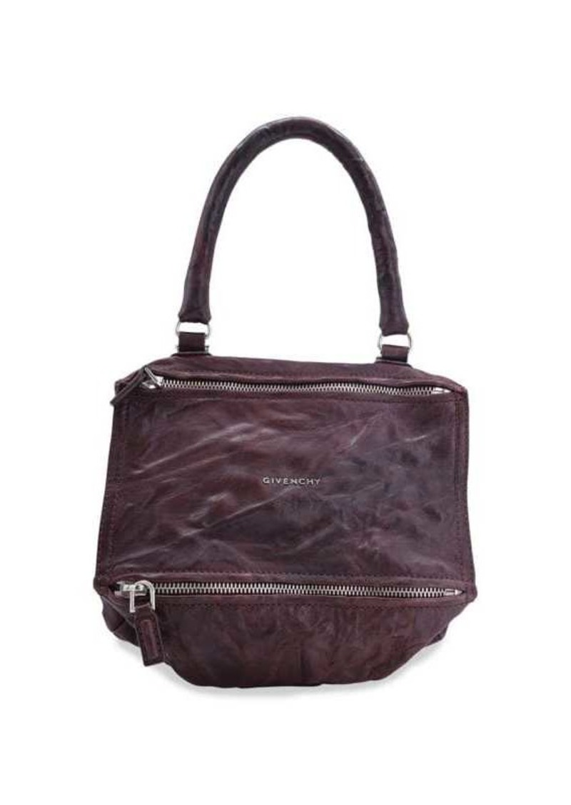 Givenchy Small Pandora Bag In Burgundy Crinkled Leather