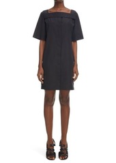 Givenchy Square Neck Short Cotton Dress in Black at Nordstrom