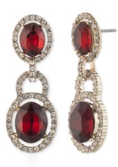Givenchy Stone & Crystal Halo Double Drop Earrings