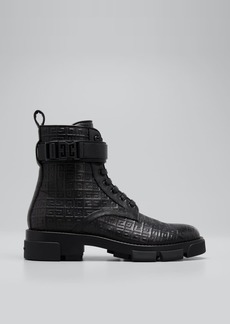 Givenchy Terra 4G Leather Lace-Up Combat Boots