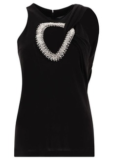 GIVENCHY Top in crepe with pearls and crystals
