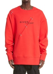 Givenchy Trompe l'Oeil Logo Ring Sweatshirt in Red at Nordstrom