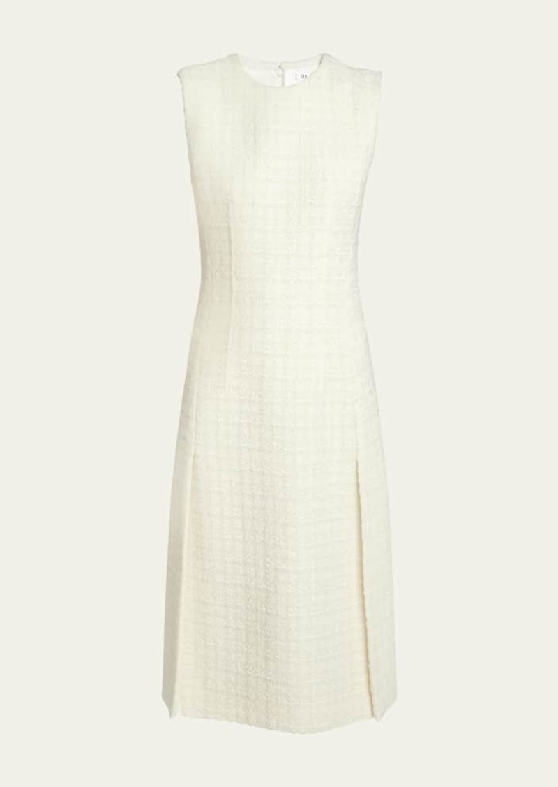 Givenchy Tweed Pleated Midi Dress