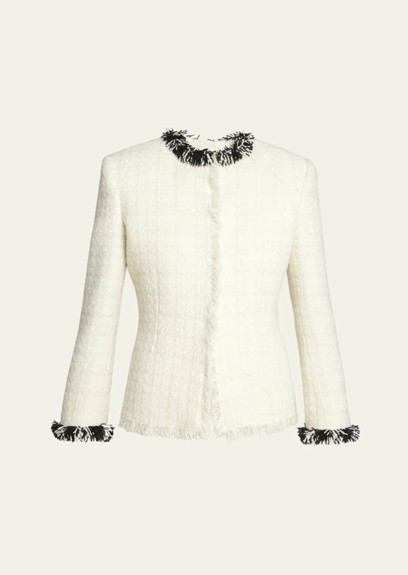 Givenchy Tweed Short Jacket with Beaded Trim