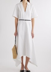 Givenchy Voyou Belted Cotton Poplin Midi Dress