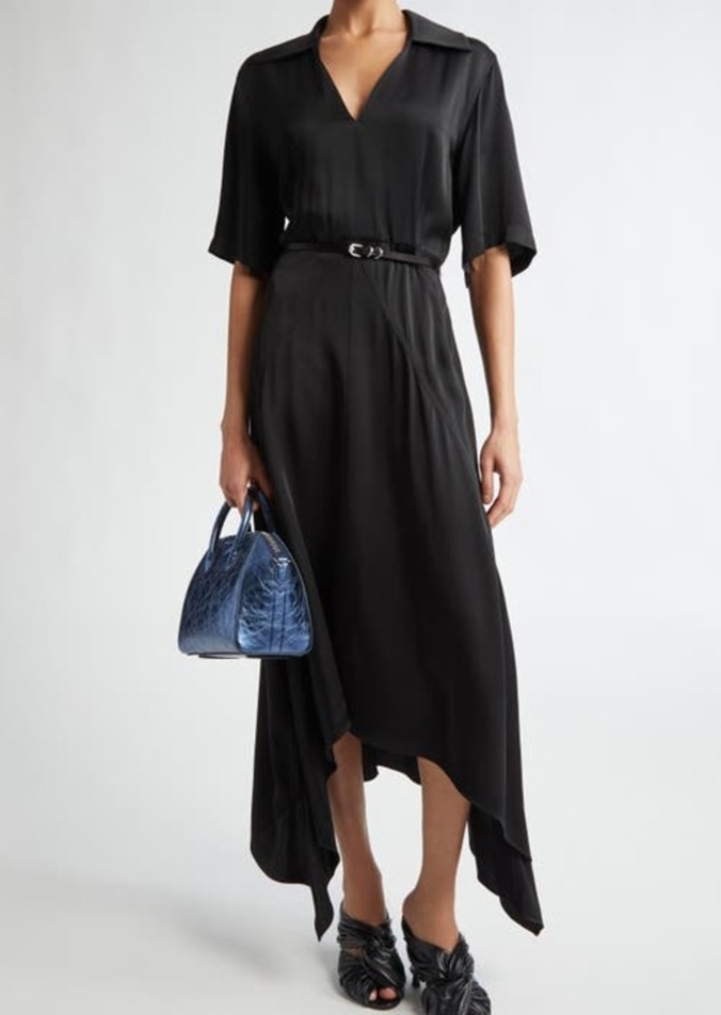 Givenchy Voyou Belted Satin Midi Dress