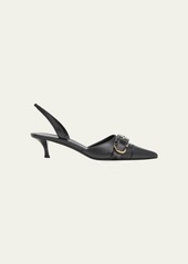Givenchy Voyou Leather Buckle Slingback Pumps