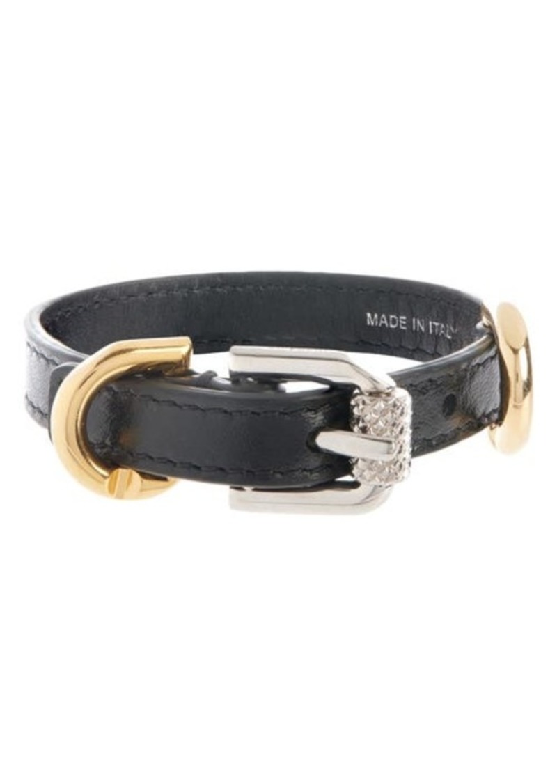 Givenchy Voyou Mixed Metal Detail Leather Bracelet