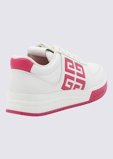 GIVENCHY WHITE AND FUCHSIA LEATHER G4 LOW TOP SNEAKERS