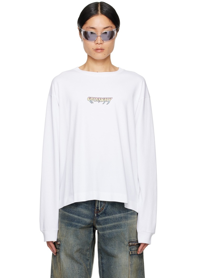 Givenchy White Bonded Long Sleeve T-Shirt