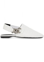 Givenchy White G Chain Slingback Mules
