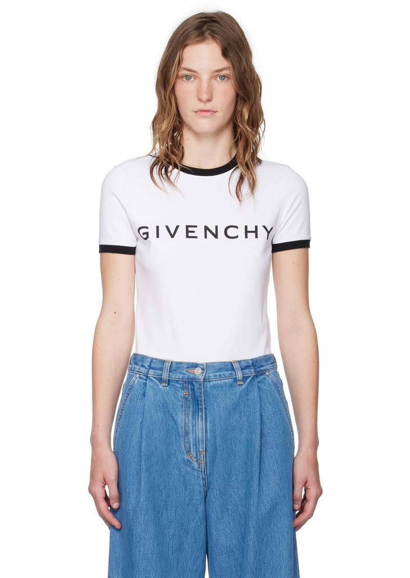 Givenchy White 'Givenchy' Archetype T-Shirt